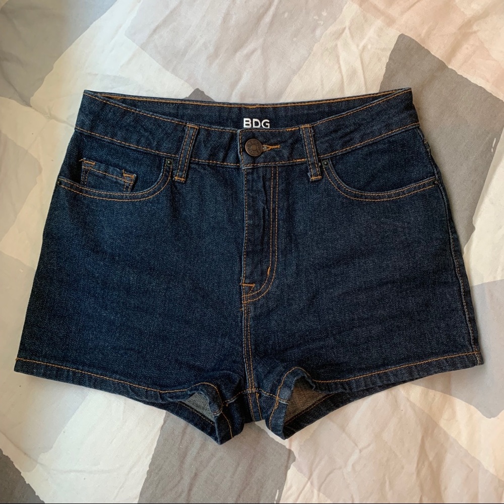 BDG high rise denim shorts
